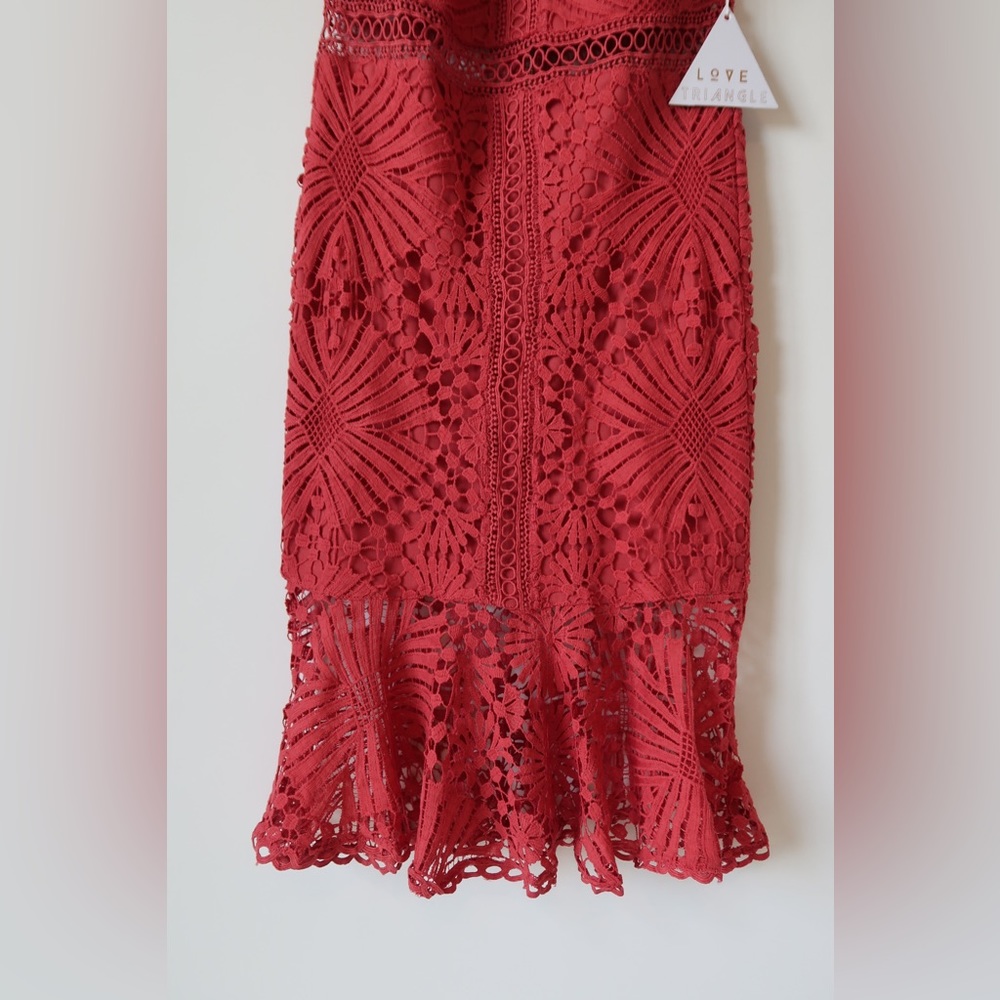 Love Triangle pencil dress in color Rose - Picture 8 of 13